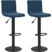 vidaXL Barkrukken 2 st fluweel blauw