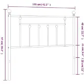 vidaXL Vervangend hoofdbord 100 cm metaal wit