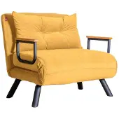 Hannah Home , Sando Single - Mosterddkleur, slaapbanken, 1-persoons slaapbank, mosterdgeel, polyester, 67 x 78 x 78 cm