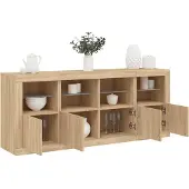 vidaXL Dressoir met LED-verlichting 163x37x67 cm sonoma eikenkleurig