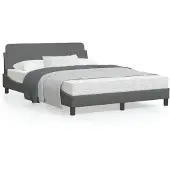 vidaXL Bedframe "Dover" stof donkergrijs 140x190 cm