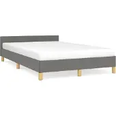 vidaXL Bedframe zonder matras 120x190 cm stof donkergrijs
