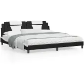 vidaXL Bed "Viana" met matras kunstleer zwart en wit 200x200 cm