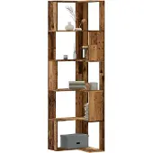 vidaXL Boekenkast 5-laags hoek 50x50x179 cm bewerkt hout oud houtkleur