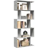 vidaXL Kamerscherm / boekenkast 5-laags 70x24x161 cm hout betongrijs