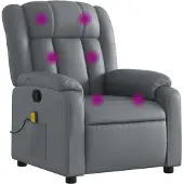 vidaXL Massagestoel van grijs kunstleer