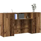 vidaXL Receptiebalie 200x50x103,5 cm bewerkt hout oud houtkleurig
