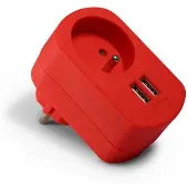 Metronic 495089 2 USB-A AC-oplader + 16A-stopcontact - Blauw