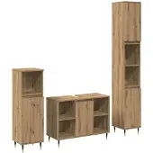 vidaXL Badkamermeubel Set 3 st Artisan Eiken 30 x 30 x 180 cm