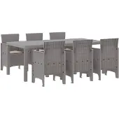 vidaXL Tuinset, 7-delig, lichtgrijs, polypropyleen