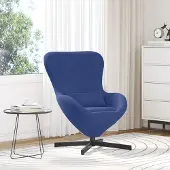 vidaXL Eivormige stoel Politieblauw 63 x 73 x 90 cm Fluweel