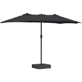 vidaXL Tuinparasol Zwart 385 x 209 x 244 cm Polyester en Staal