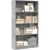 vidaXL Boekenkast 80x24x143 cm bewerkt hout betongrijs
