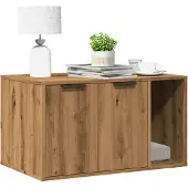 vidaXL Kattenbakkast 80x50x45 cm bewerkt hout artisanaal eikenkleurig