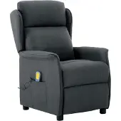 vidaXL Massagestoel Donkergrijs 93.5 x 67.5 x 101.5 cm Stof