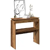 vidaXL Wandtafel 102x30x80 cm bewerkt hout oud houtkleurig