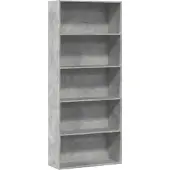 vidaXL Boekenkast 80x30x189 cm bewerkt hout betongrijs
