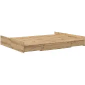 vidaXL Opbergbedframe met lade Artisan Eiken 140 x 200 cm Bewerkt hout