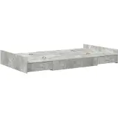 vidaXL Opbergbedframe met lade Beton Grijs 120 x 200 cm Bewerkt hout