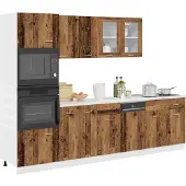 vidaXL 7-delige Keukenkastenset Lyon bewerkt hout oud houtkleurig