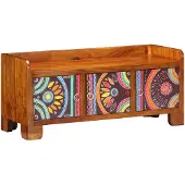 vidaXL Schoenenkast Multikleur 90 x 35 x 40 cm Massief Acacia Hout