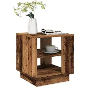 vidaXL Salontafel 40x40x43 cm bewerkt hout oud houtkleurig