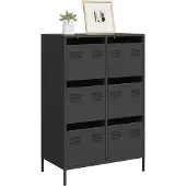 vidaXL Hoge kast 68x39x101,5 cm staal zwart