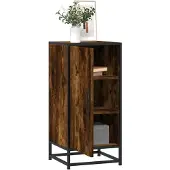 vidaXL Dressoir 35,5x35x76 cm bewerkt hout en metaal gerookt eiken