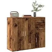 vidaXL Dressoir 91x29,5x75 cm bewerkt hout oud houtkleurig