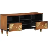 vidaXL TV Kast Honing bruin 100 x 33 x 46 cm Massief Mango Hout