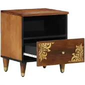vidaXL Nachtkastje Honing bruin 40 x 33 x 46 cm Massief Mango Hout