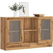 vidaXL Dressoir 120x30,5x70 cm bewerkt hout artisanaal eikenkleurig
