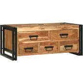 vidaXL Salontafel met lade Bruin 90 x 50 x 38 cm Massief Acacia Hout