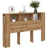 vidaXL Hoofdbordkast Artisan Eiken 160x18,5x103,5 cm Bewerkt Hout