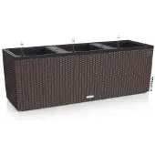 Lechuza TRIO COTTAGE 30 - Plantenbak - met uitneembare binnenbakken - met bewateringssysteem - ALL-IN-ONE set met LECHUZA-PON - mokka