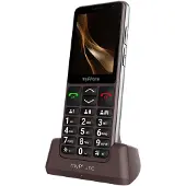 Myphone Senior telefoon met geheugenknoppen Autonomie 18 dagen oplaadstation Bruin