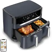 Moulinex Friteuse zonder olie, 11 liter, dubbel, energiezuinig, met 7 standen