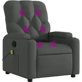 vidaXL Massagestoel in donkergrijze stof