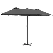 vidaXL Tuinparasol 370 x 197 x 239 cm Polyester en Aluminium Antraciet