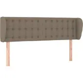 vidaXL Hoofdbord met randen 147x23x78/88 cm stof taupe
