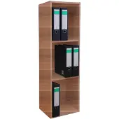 Hioshop Offas3 kantoor wandkast 3 planken nootboom decor.