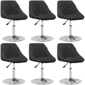 vidaXL Eetkamerstoelen 6 st draaibaar fluweel zwart