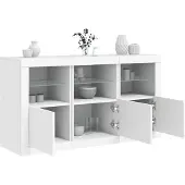 vidaXL Dressoir met LED-verlichting 123x37x67 cm wit