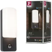 Paulmann Wandlamp buiten met bewegingssensor Bonnie, zwart, Aluminium