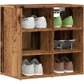 vidaXL Schoenenkasten 2 st 52x30x50 cm oud houtkleurig