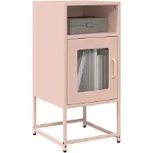 vidaXL Nachtkastje 36x39x78 cm koudgewalst staal roze