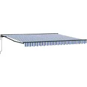 vidaXL Zonnescherm Frame Blauw en Wit 400 × 300 cm