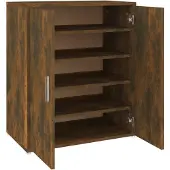 vidaXL Schoenenkast 60x35x70 cm bewerkt hout gerookt eikenkleurig