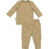 Meyco Baby Rib Mini Spot Pyjama - Toffee Melange - 62/68