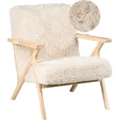 Beliani KISA - Fauteuil - Lichtbeige - Kunstbont